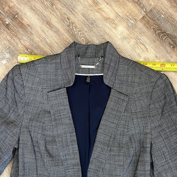 White House Black Market Women's Blazer Size 10 Blue White Office Business - Picture 10 of 15